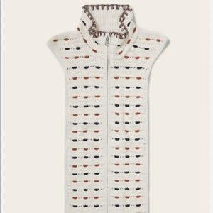 veronica beard knit dickey. Cream with navy and camel.